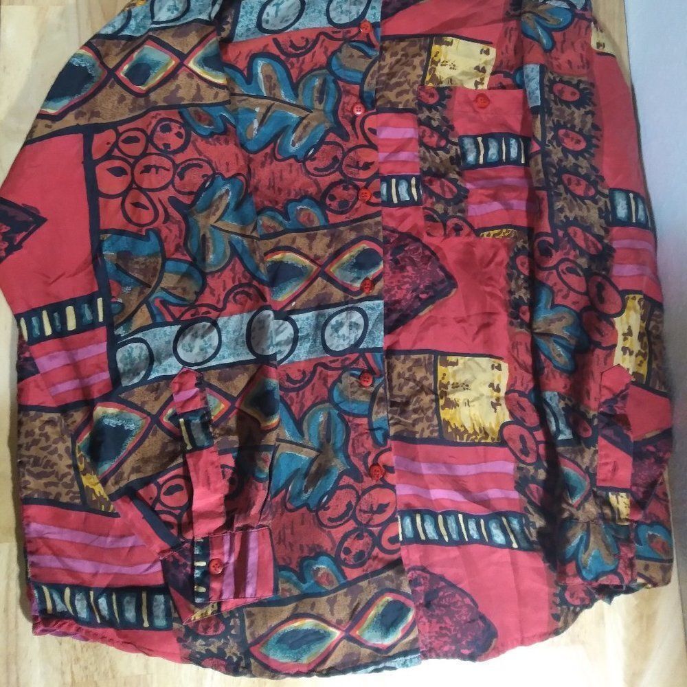 Vintage Stunt Collections Abstract Pattern Silk S… - image 3